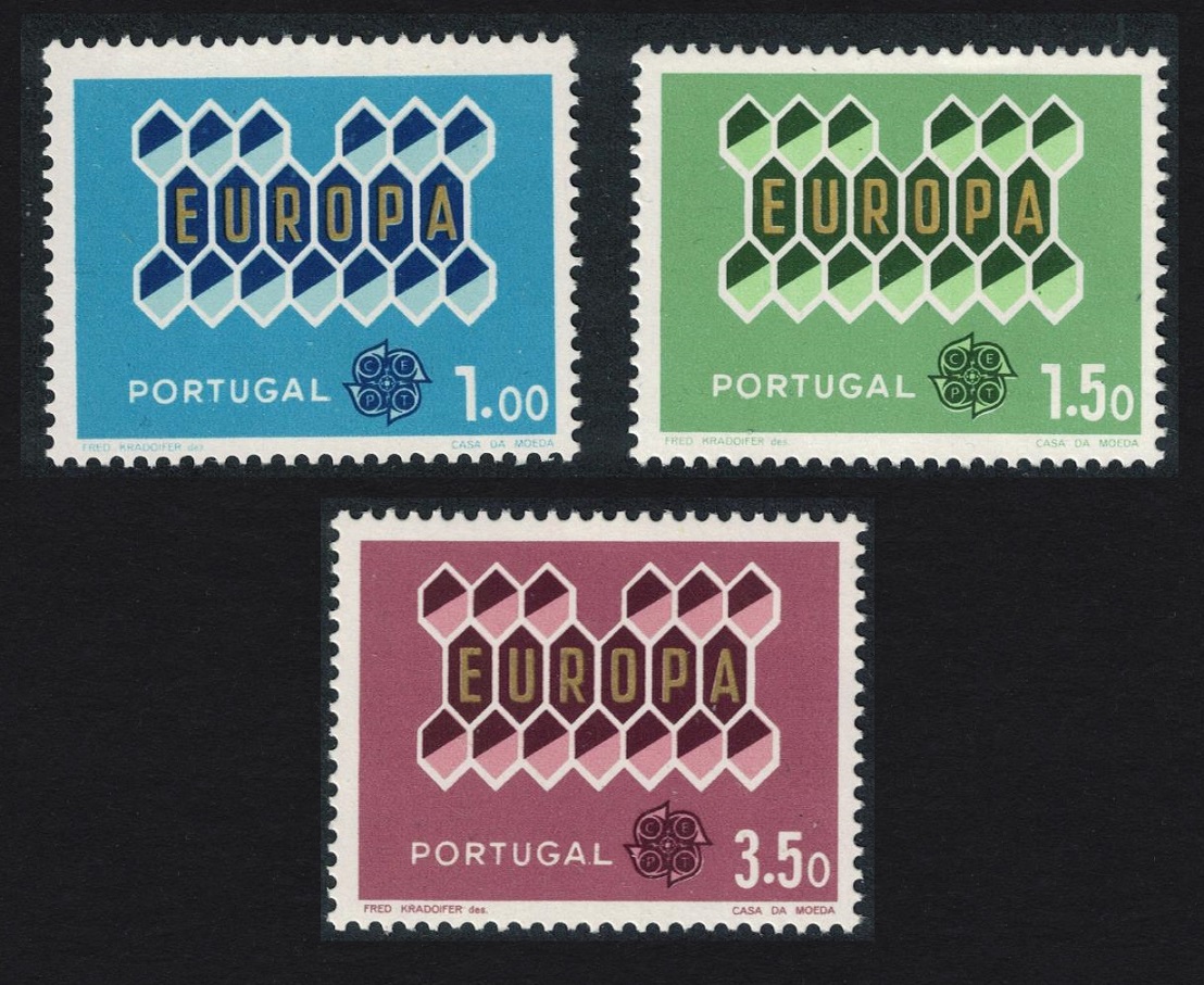 Portugal Europa CEPT Honeycomb 3v 1962 MNH SG#1213-1215