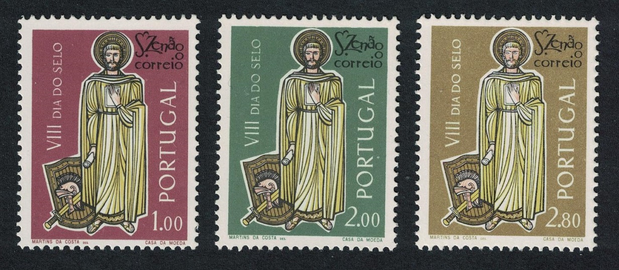 Portugal Stamp Day Saint Zenon the Courier 3v 1962 MNH SG#1216-1218