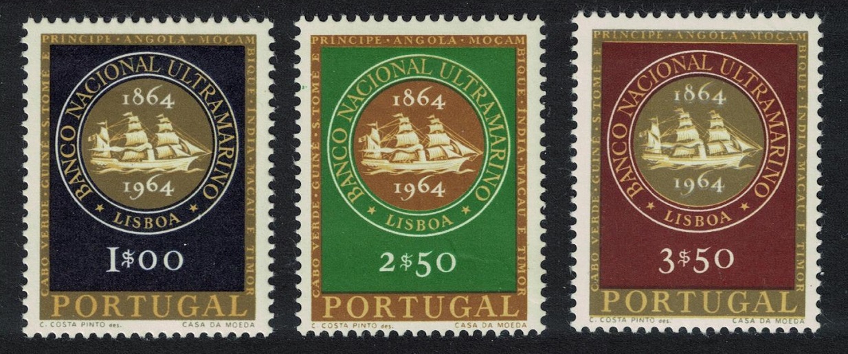 Portugal National Overseas Bank 3v 1964 MNH SG#1243-1245