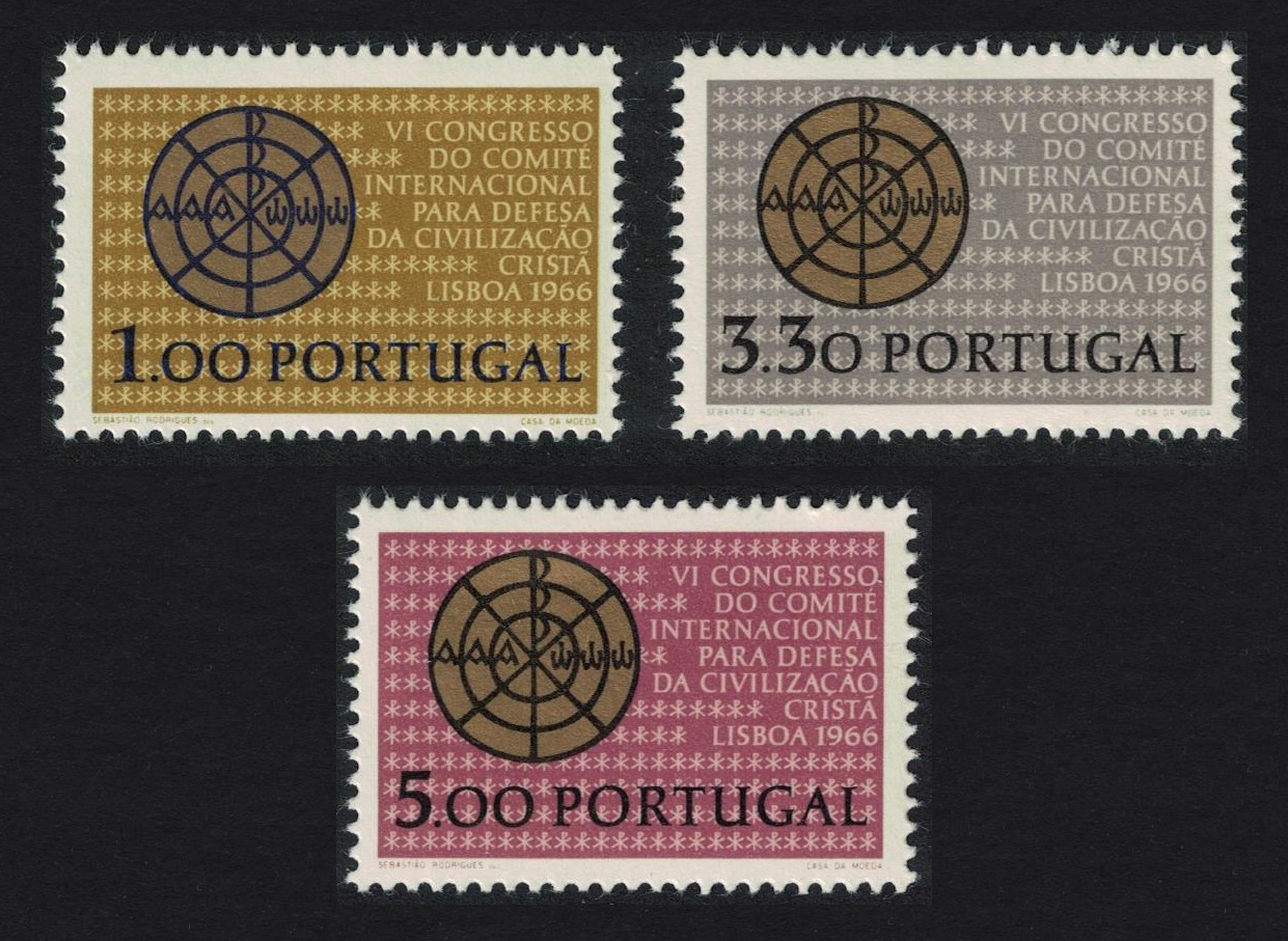 Portugal Defence of Christian Civilisation Congress Lisbon 3v 1966 MNH SG#1286-1288