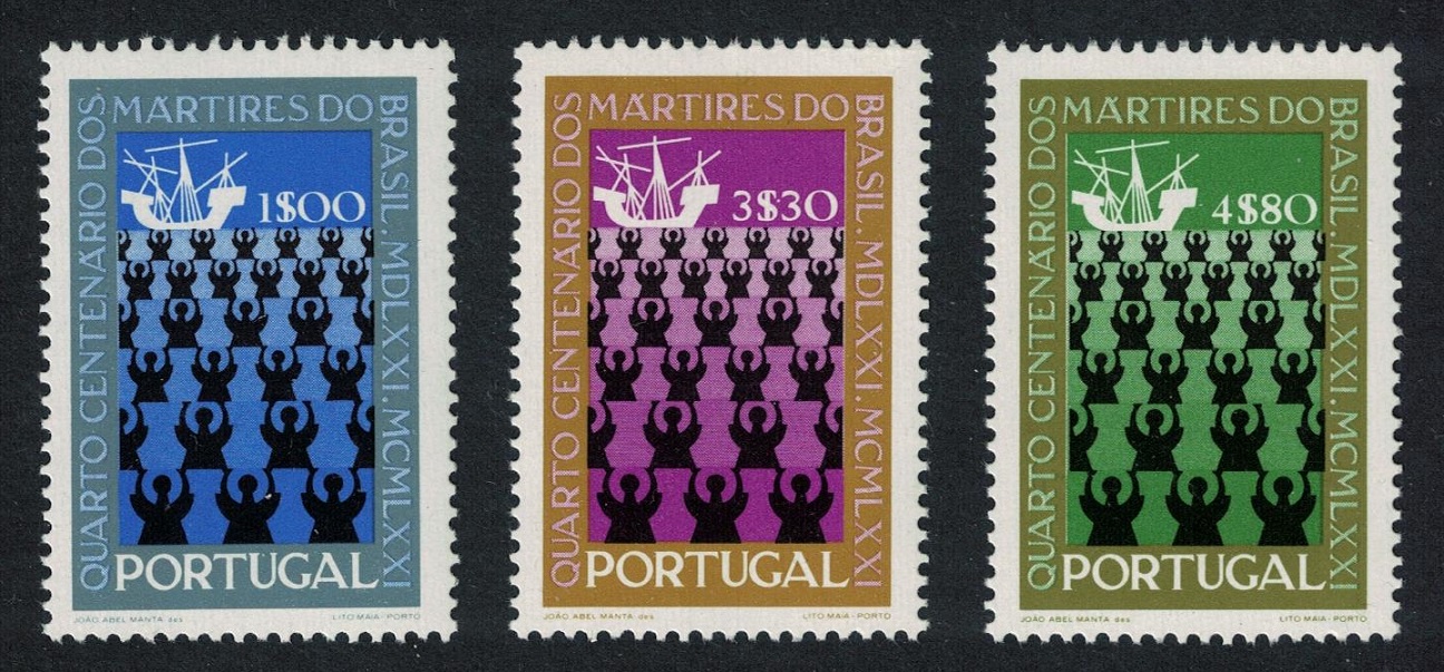 Portugal 400th Anniversary of Martyrdom of Brazil Missionaries 3v 1971 MNH SG#1435-1437