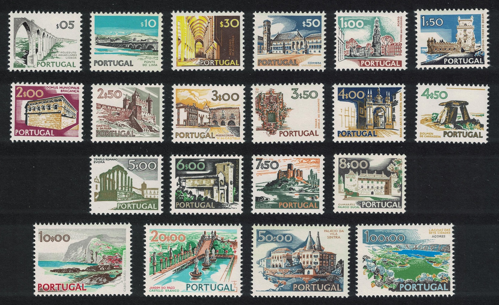 Portugal Buildings and Views 20v 1972 MNH SG#1442-1461