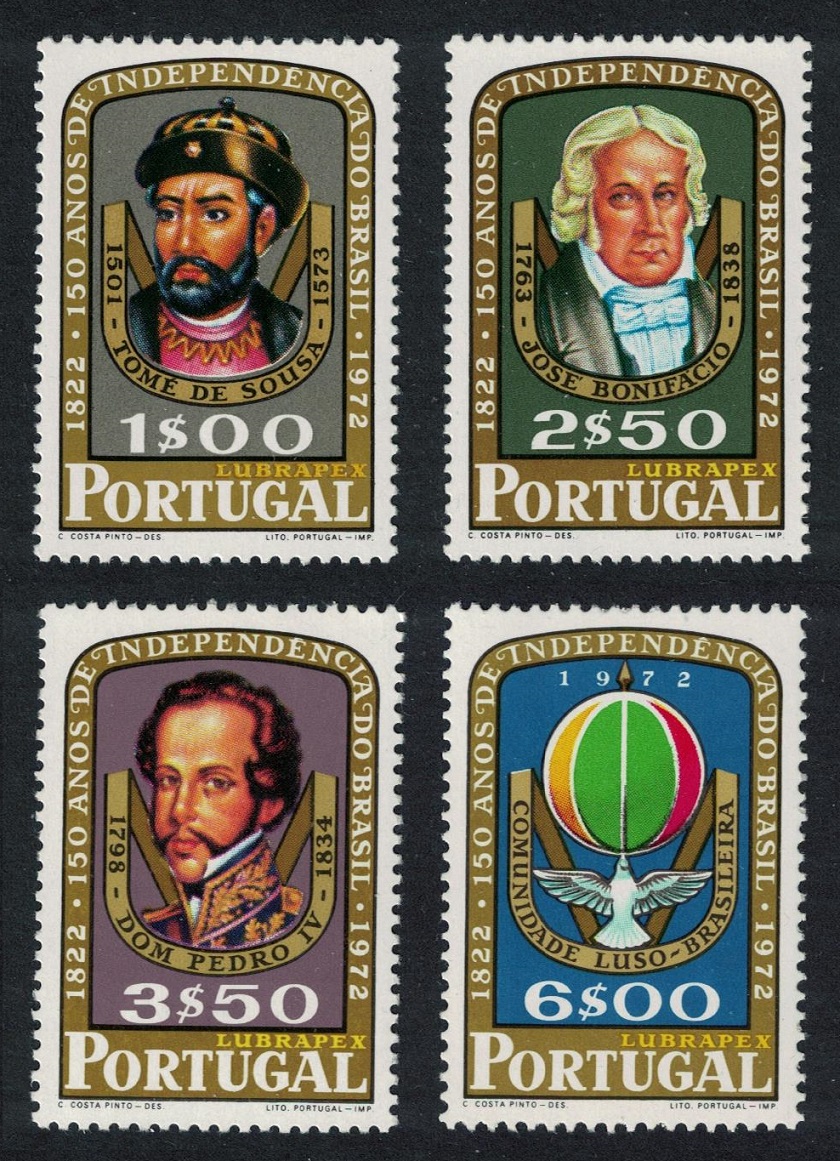 Portugal 150th Anniversary of Brazilian Independence 4v 1972 MNH SG#1485-1488