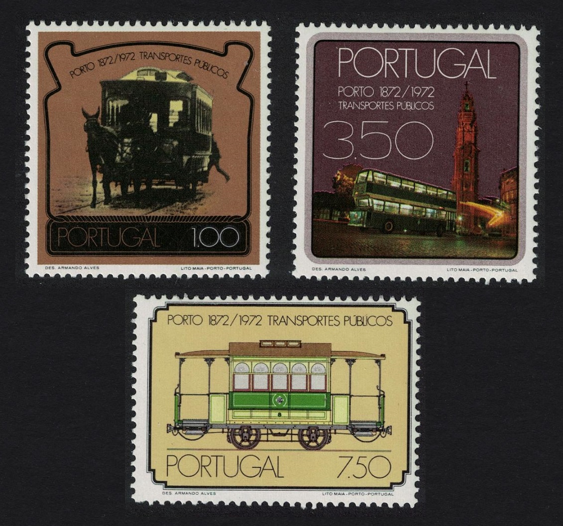 Portugal Tramways Centenary of Oporto&#39;s Public Transport System 3v 1973 MNH SG#1516-1518