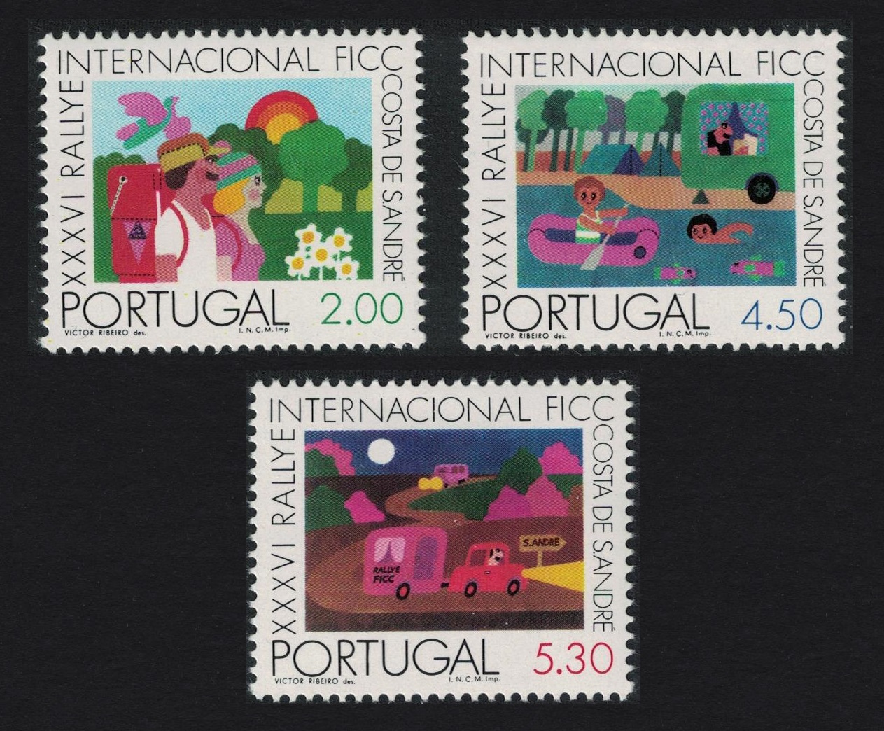 Portugal 36th International Camping and Caravanning Federation Rally 3v 1975 MNH SG#1574-1576