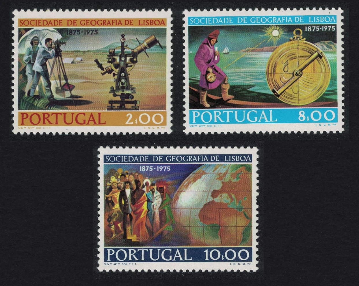 Portugal National Geographical Society Lisbon 3v 1975 MNH SG#1584-1586