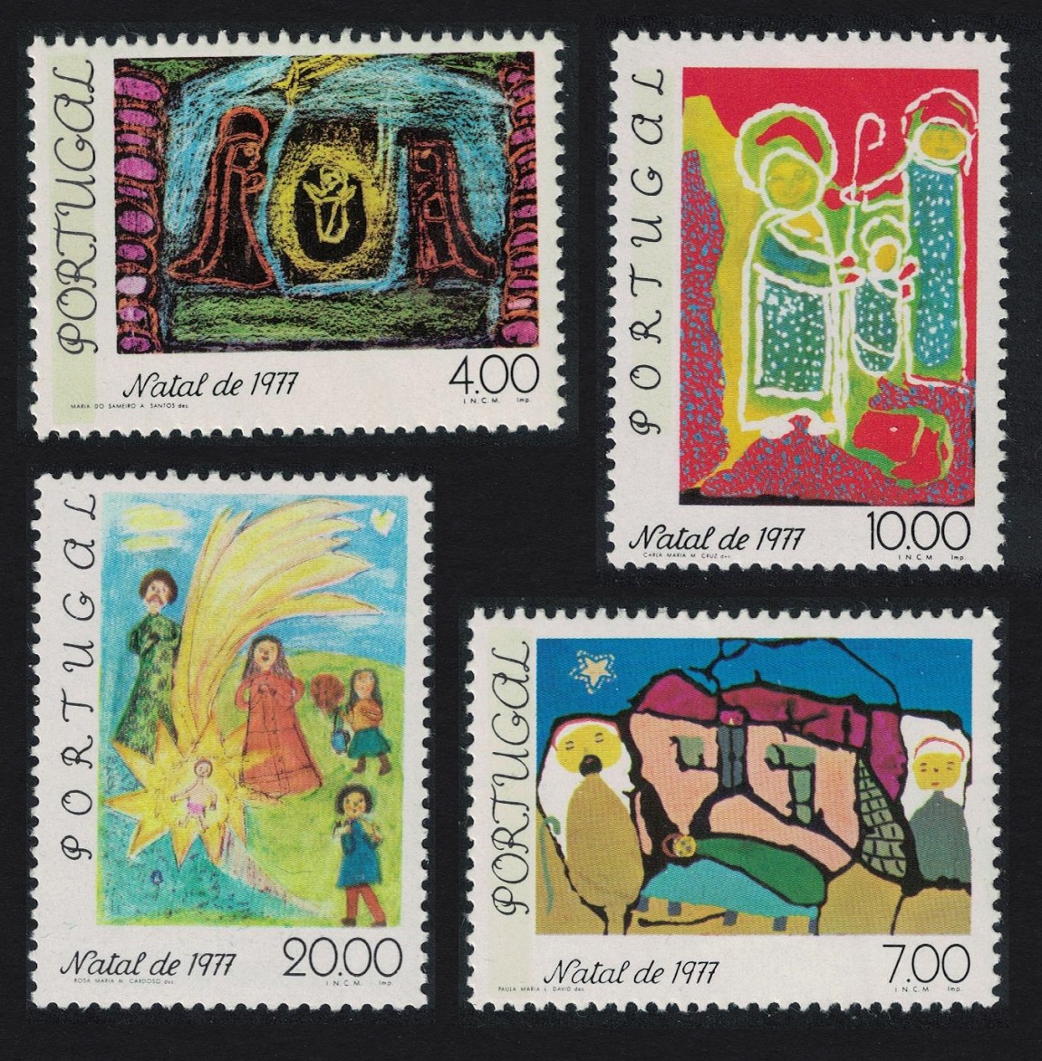 Portugal Christmas Children&#39;s Paintings 4v 1977 MNH SG#1680-1683