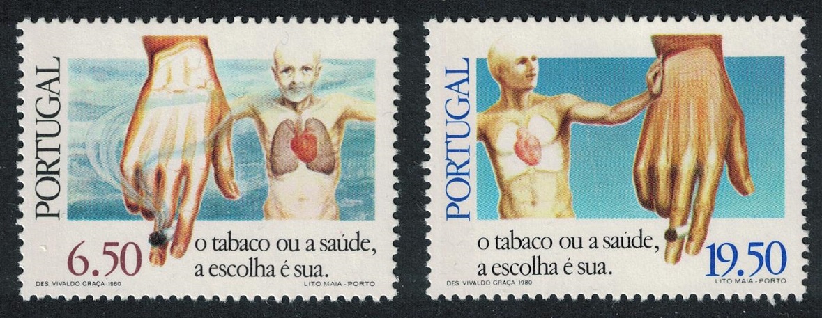 Portugal Anti-Smoking Campaign 2v 1980 MNH SG#1820-1821