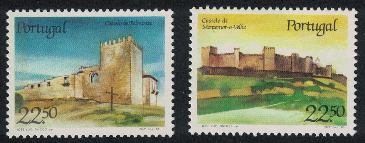 Portugal Castles 3rd series 2v 1986 MNH SG#2054-2055