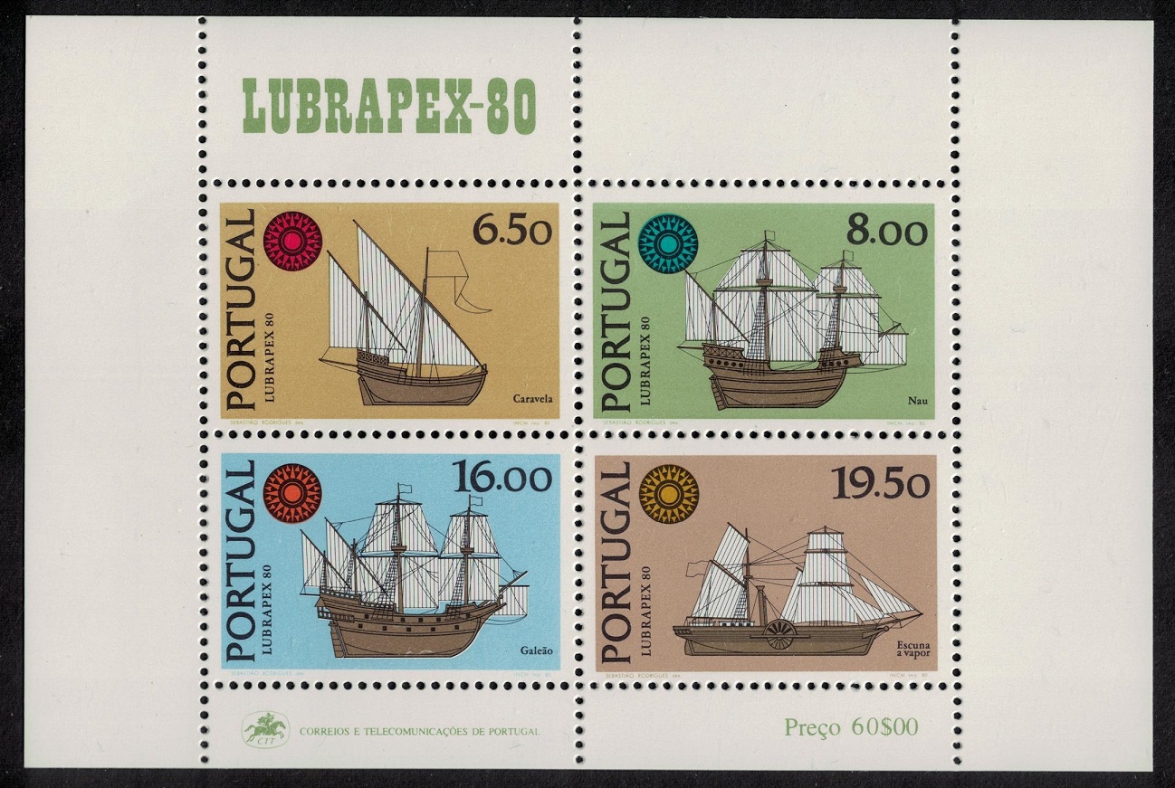 Portugal Ships &#39;Lubrapex 80&#39; MS 1980 MNH SG#MS1815