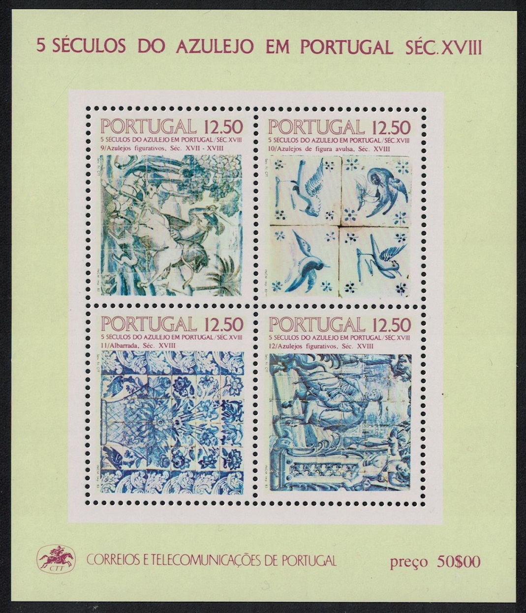 Portugal Tiles 12th series Joint MS 1983 MNH SG#MS1943