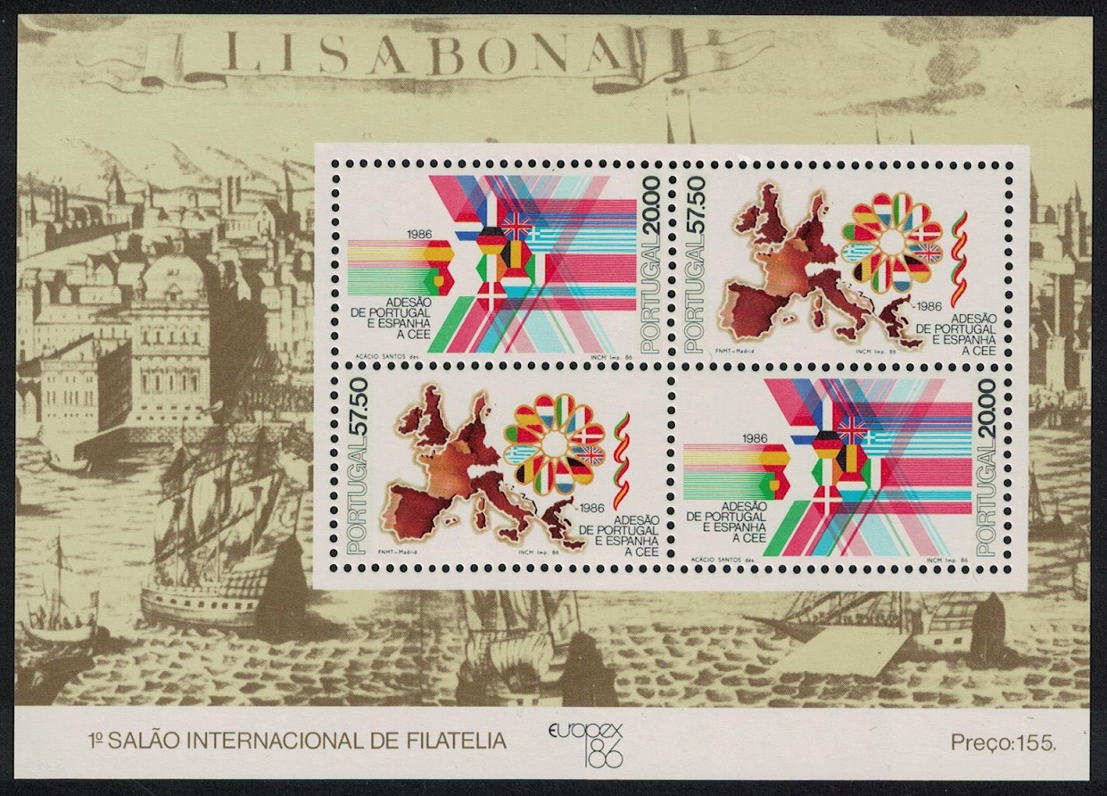 Portugal &#39;Europex 86&#39; Stamp Exhibition Lisbon MS 1986 MNH SG#MS2056