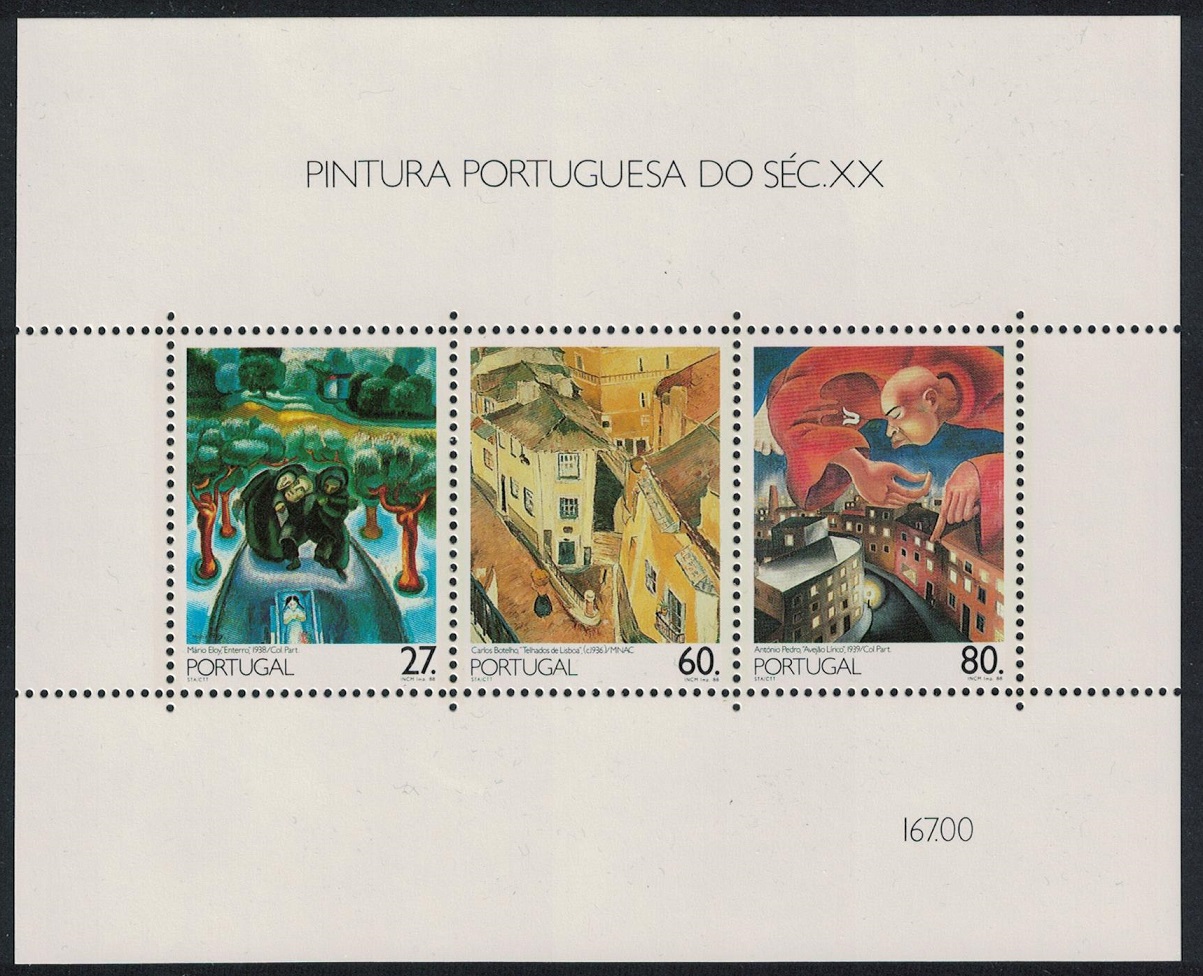 Portugal 20th Century Portuguese Paintings 2nd series MS 1988 MNH SG#MS2124