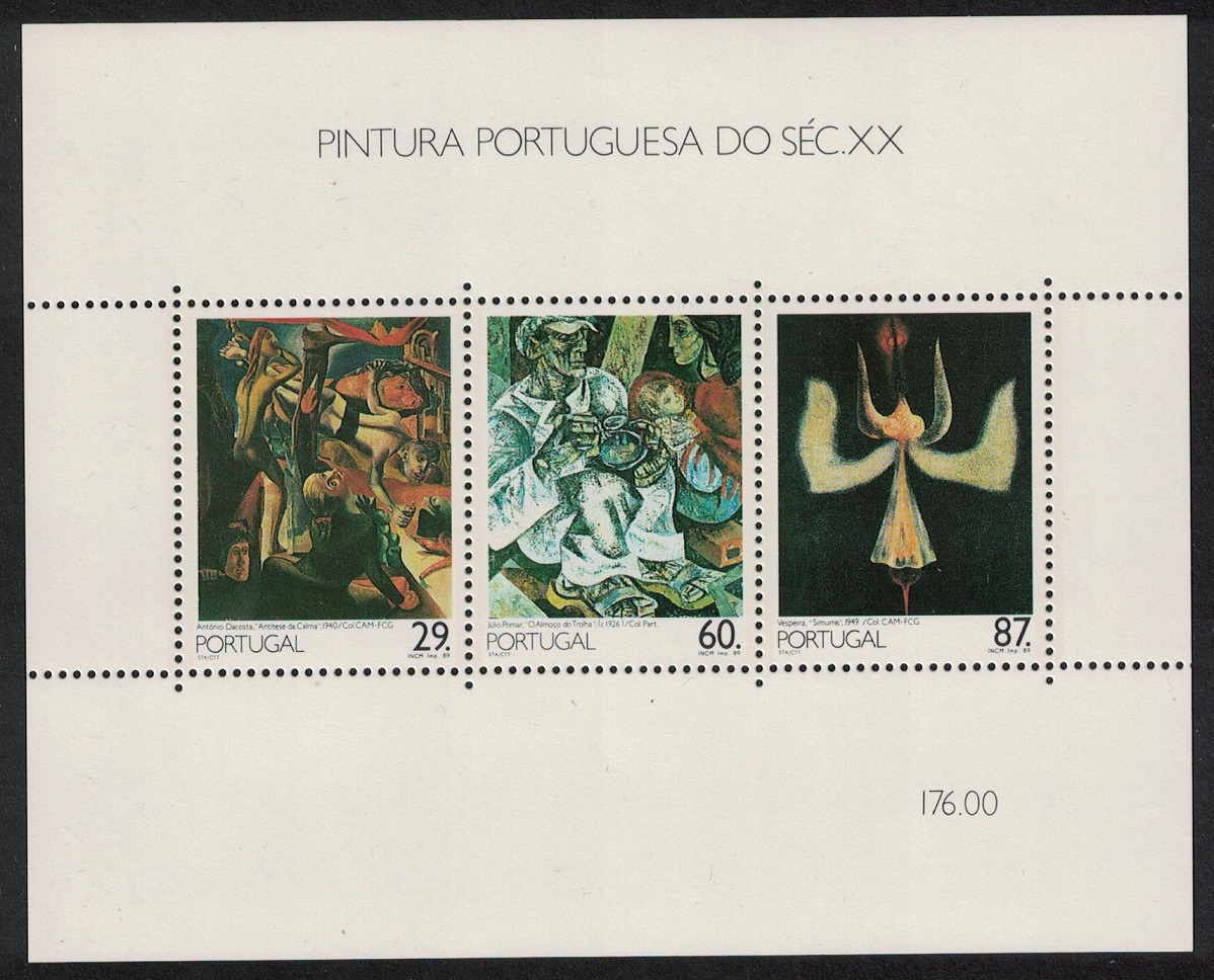 Portugal 20th-Century Portuguese Paintings 3rd series MS 1989 MNH SG#MS2134