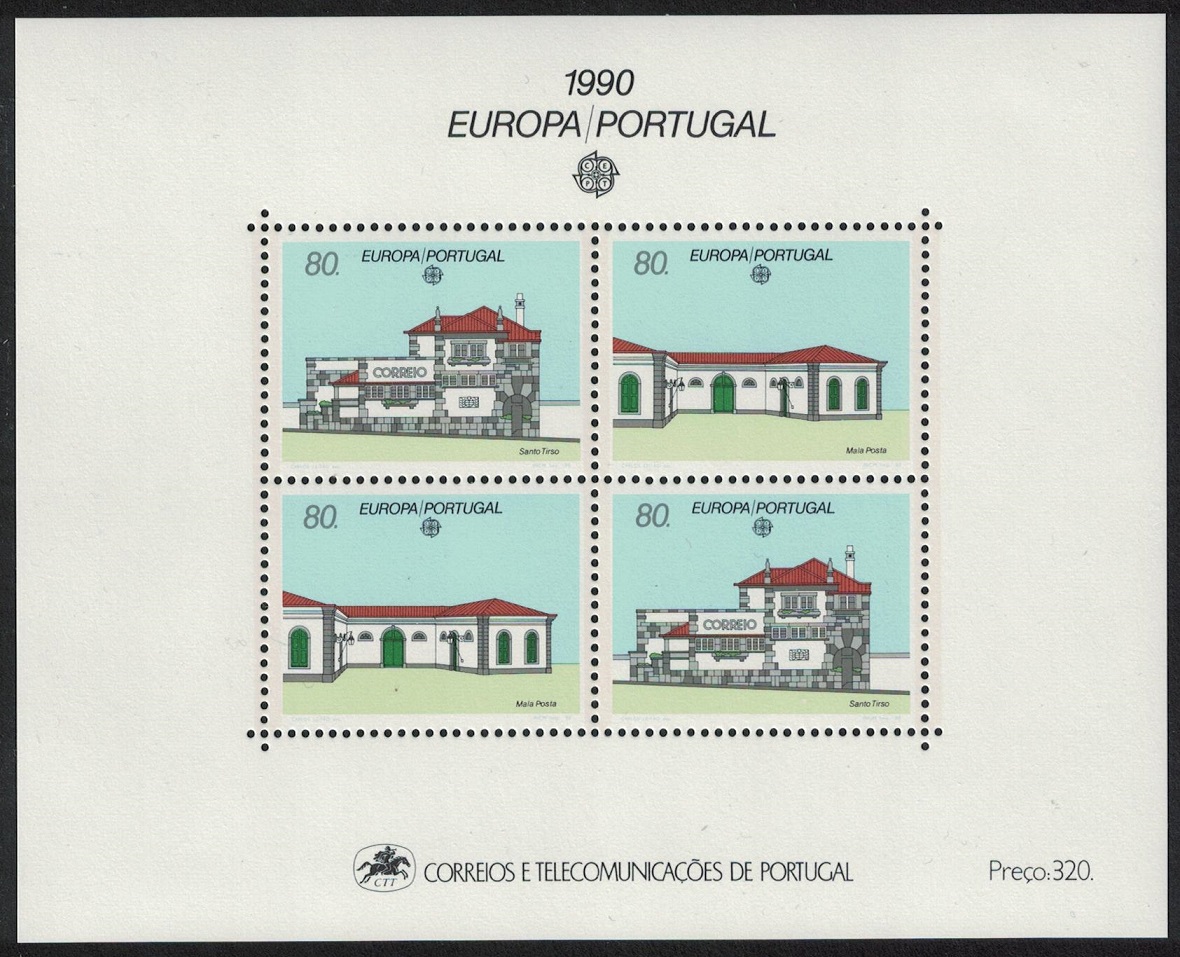 Portugal Europa Post Office Buildings MS 1990 MNH SG#MS2194