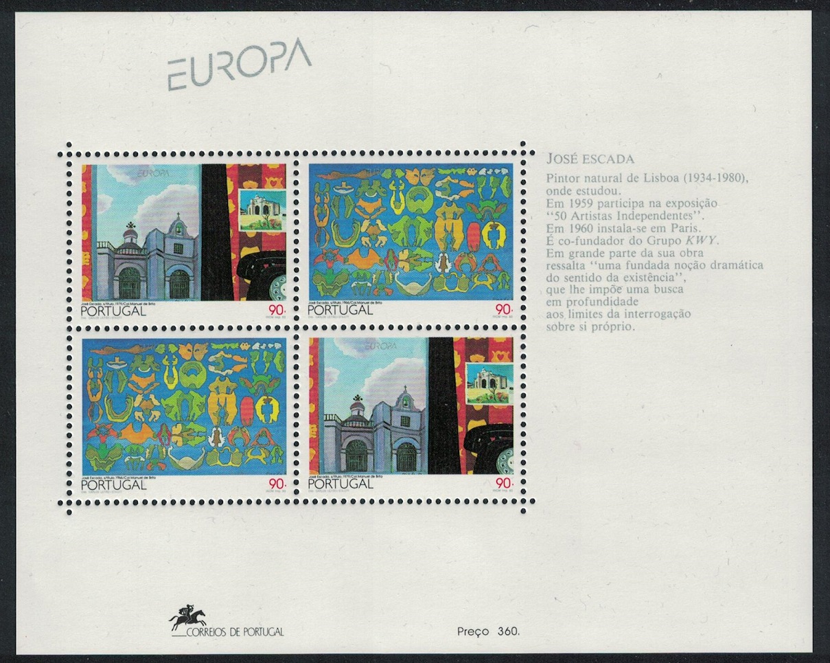 Portugal Contemporary art of Jose Escada MS 1993 MNH SG#MS2323