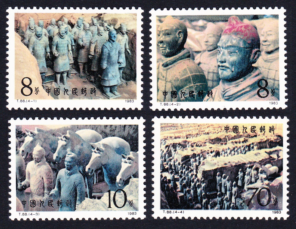 China Terra Cotta Figures from Qin Shi Huang&#39;s Tomb 4v 1983 MNH SG#3256-3259 MI#1879-1882 Sc#1859-1862