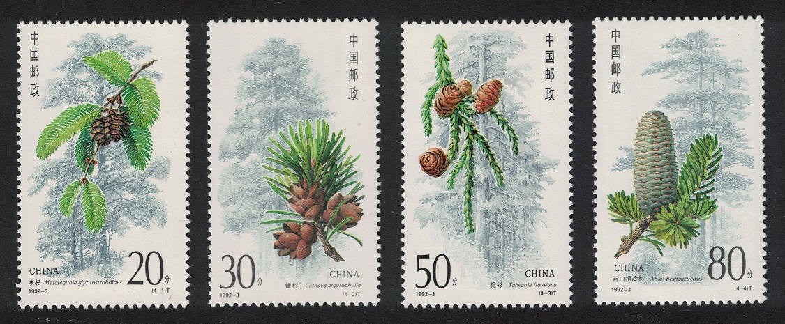 China Conifers 4v 1992 MNH SG#3787-3790 MI#2416-2419 Sc#2382-2385