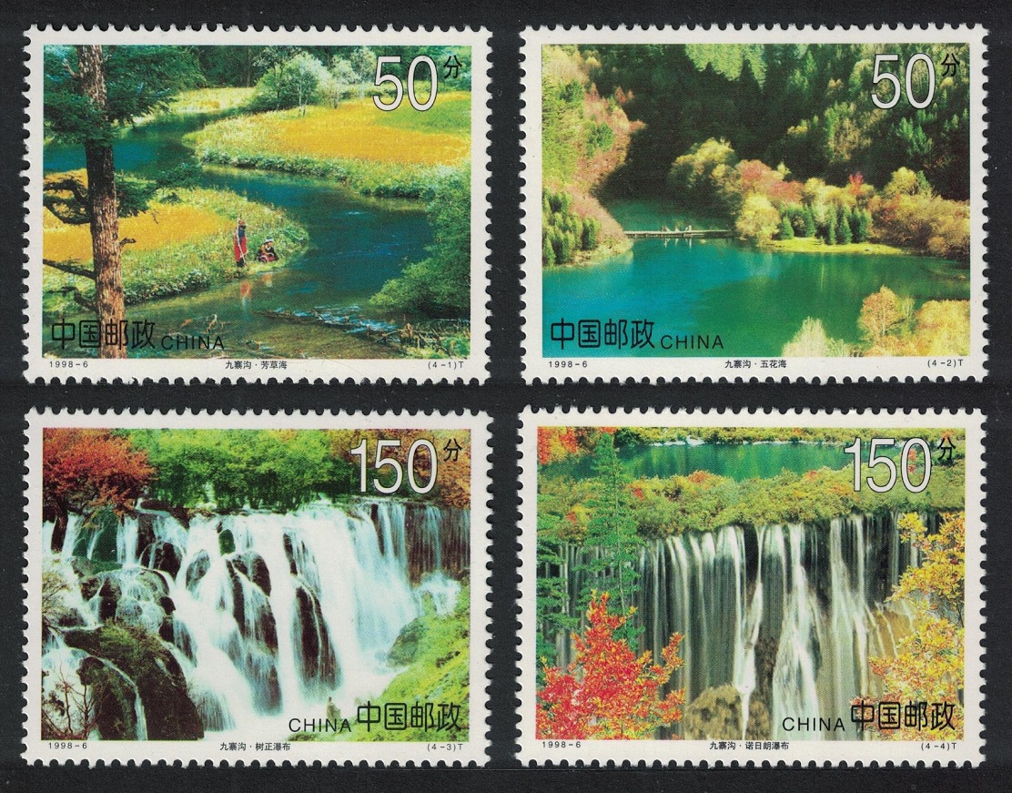 China World Heritage Site Jiuzhaigou 4v 1998 MNH SG#4276-4279 MI#2897-2900 Sc#2850-2853