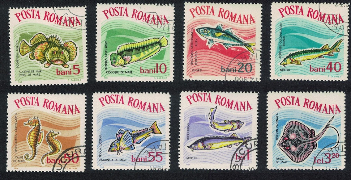 Romania Constantza Aquarium Fish 8v 1964 Canc SG#3146-3153 MI#3280-3287