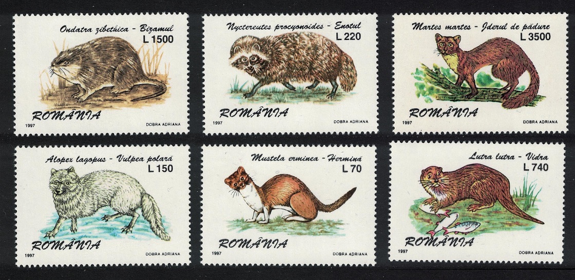 Romania Fur-bearing Mammals. 6v 1997 MNH SG#5855-5860