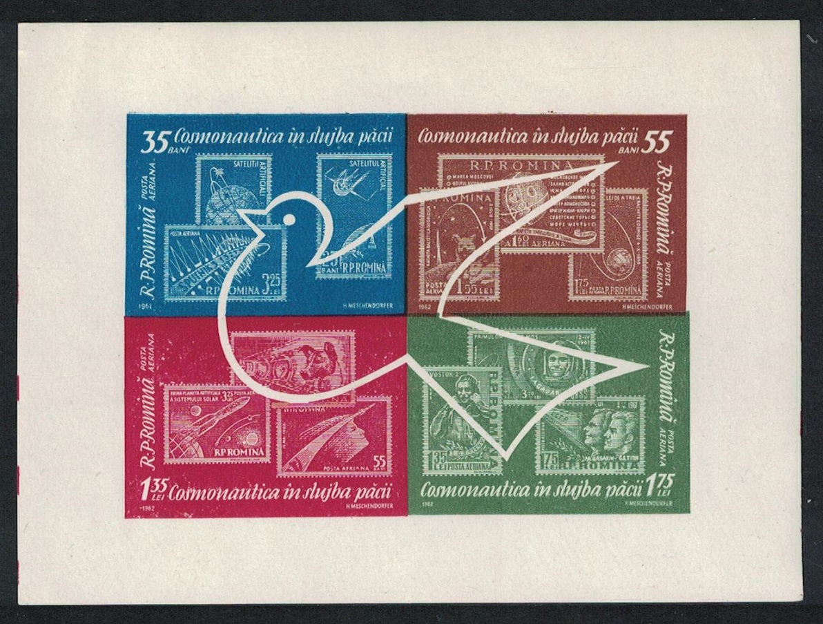 Romania Bird Stamps on Stamps Cosmic Flights MS 1962 MNH SG#MS2960 Sc#C122a