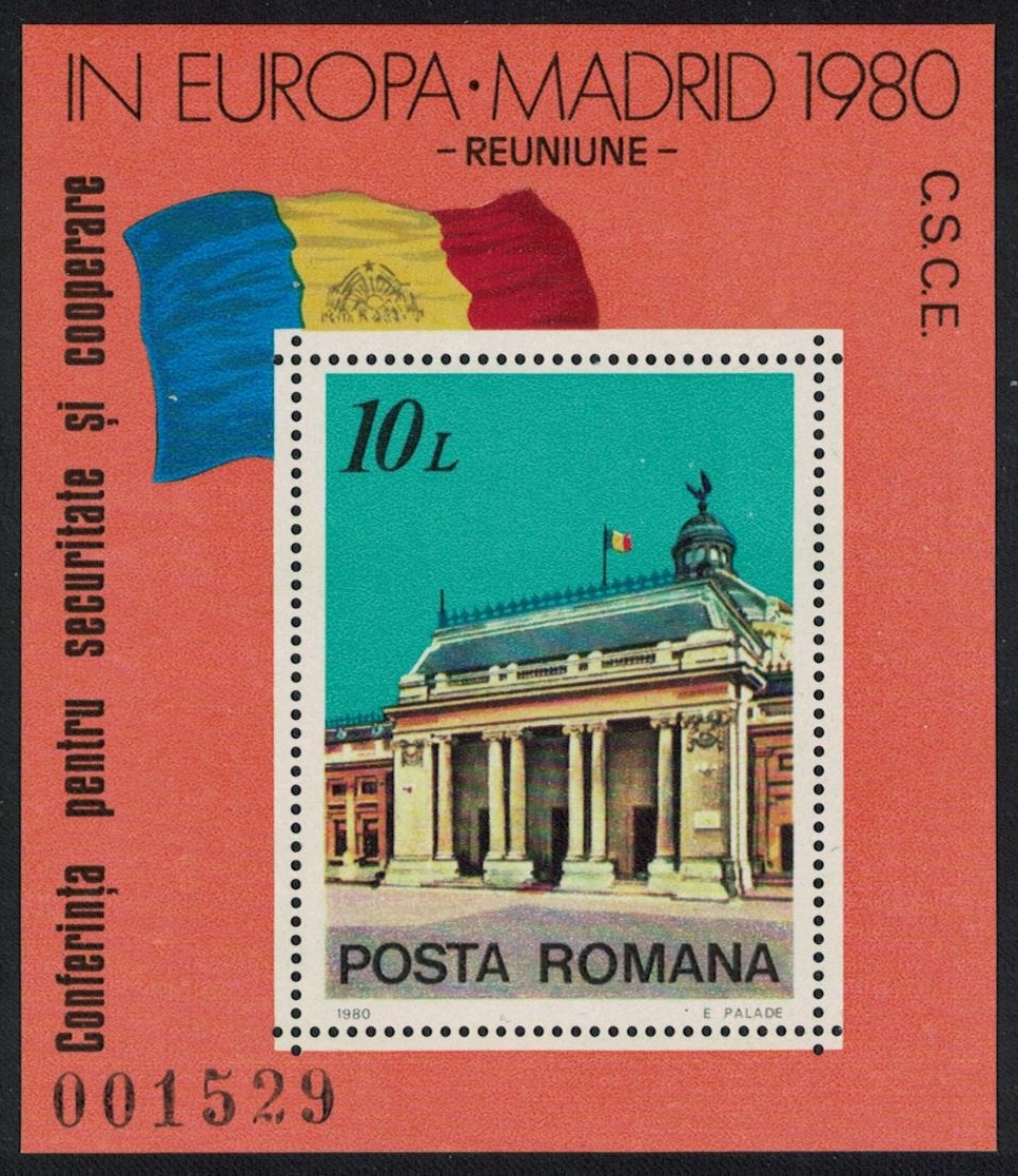 Romania European Security and Co-operation Conference Madrid MS 1980 MNH SG#MS4597