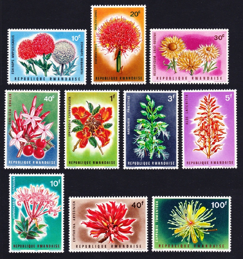 Rwanda Flowers Aloe 10v 1966 MNH SG#148-157