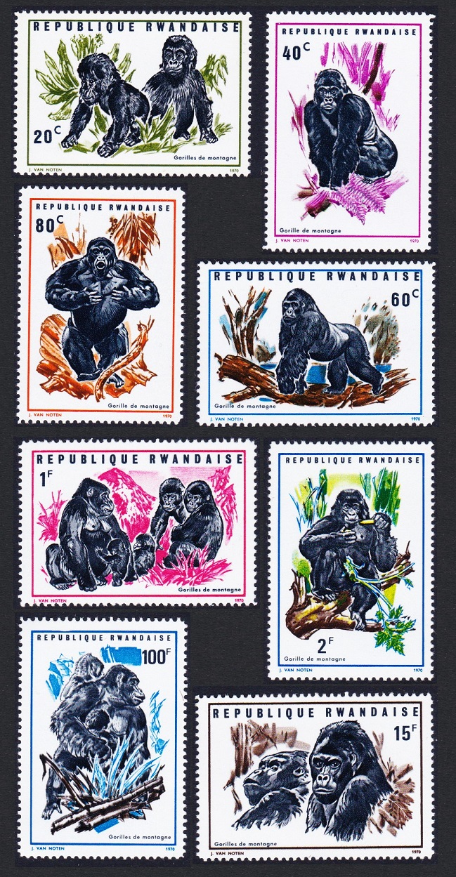 Rwanda Gorillas of the Mountains 8v 1970 MNH SG#369-376 Sc#359-366