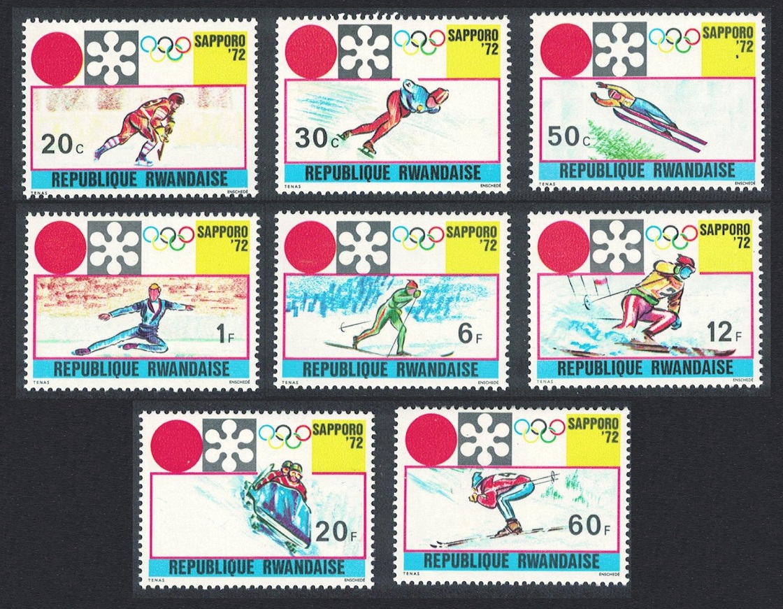 Rwanda Winter Olympic Games Sapporo 8v 1972 MNH SG#448-455