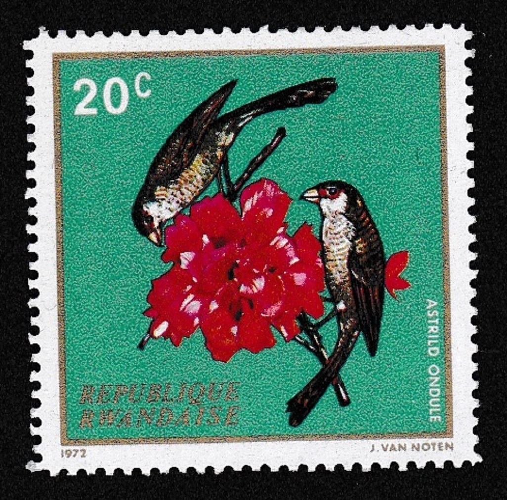 Rwanda Common waxbills Birds 20c 1972 MNH SG#469