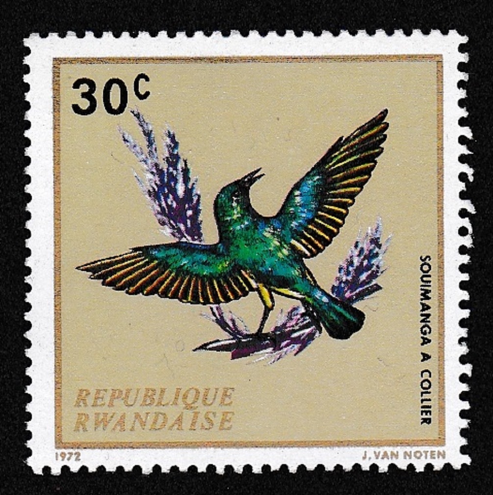 Rwanda Collared Sunbird Bird 30c 1972 MNH SG#470