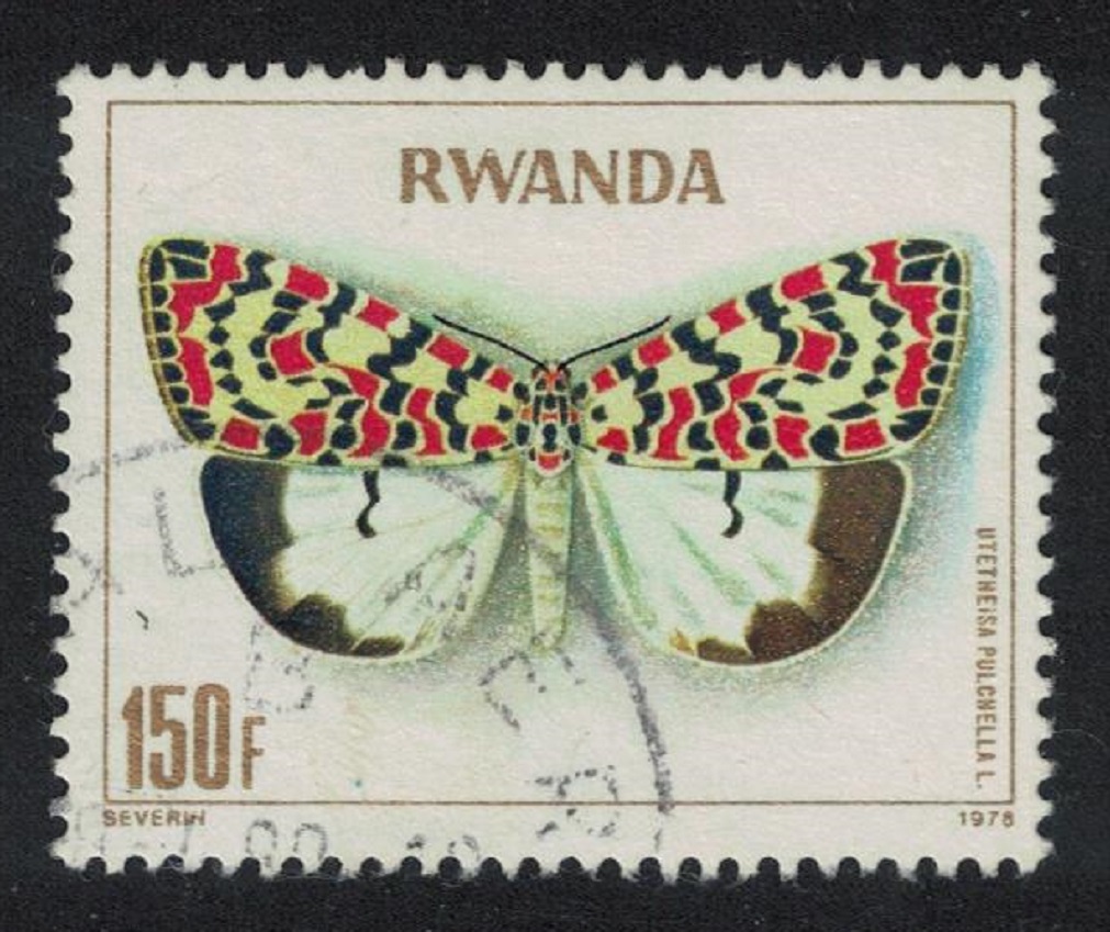 Rwanda Butterfly &#39;Utetheisa pulchella&#39; 150f KEY VALUE 1979 Canc SG#918