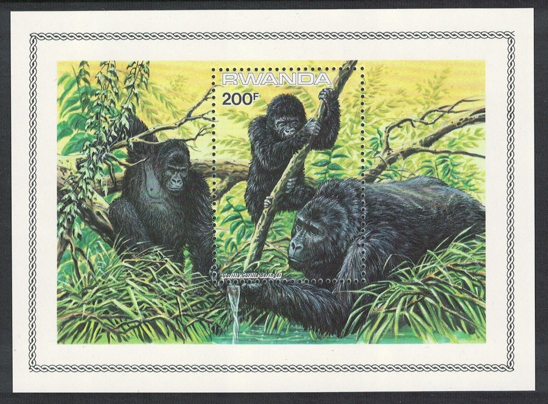 Rwanda WWF Mountain Gorilla MS 1985 MNH SG#MS1223 MI#Block 103A Sc#1212