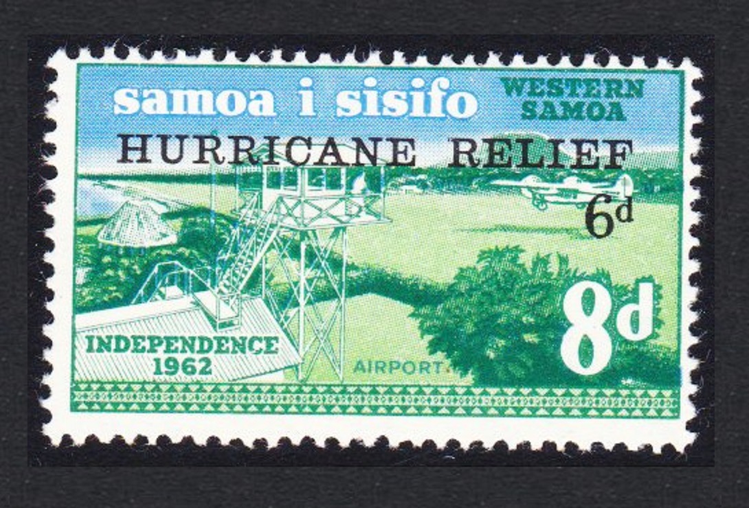 Samoa Airplane Hurricane Relief overprint 1966 MNH SG#273 Sc#B1