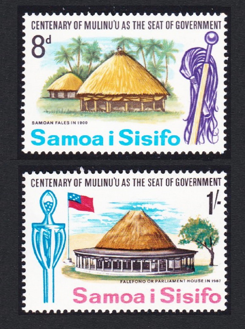 Samoa Fales - houses Mulinu&#39;s Centenary 2v 1967 MNH SG#278-279 Sc#263-264