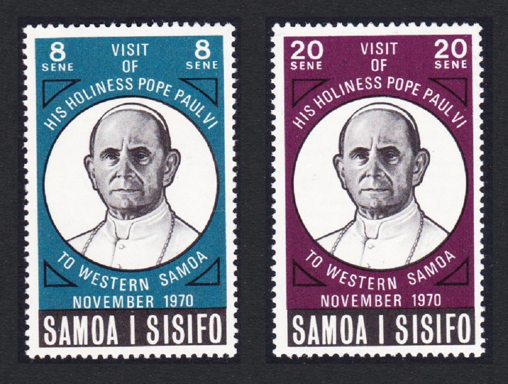 Samoa Visit of Pope Paul 2v 1970 MNH SG#358-359 Sc#337-338