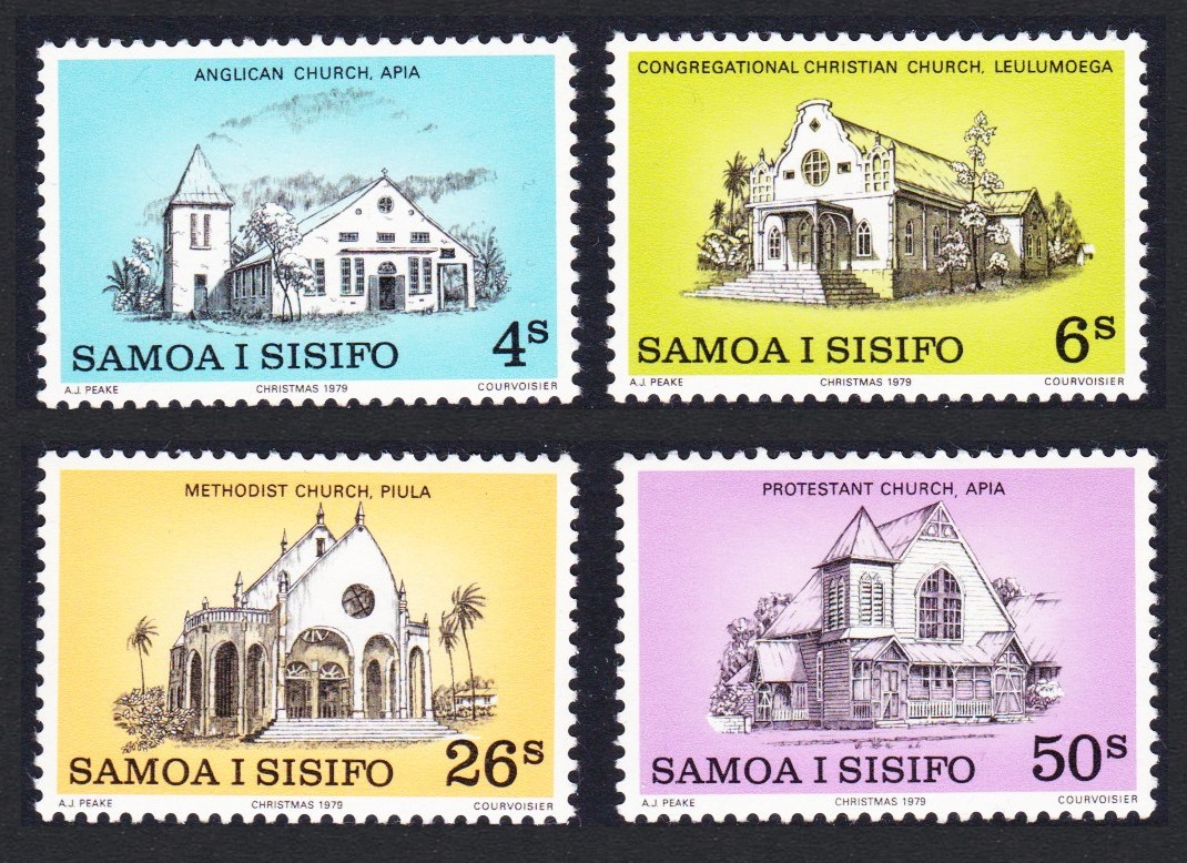 Samoa Christmas Churches 4v 1979 MNH SG#556-559 Sc#517-520