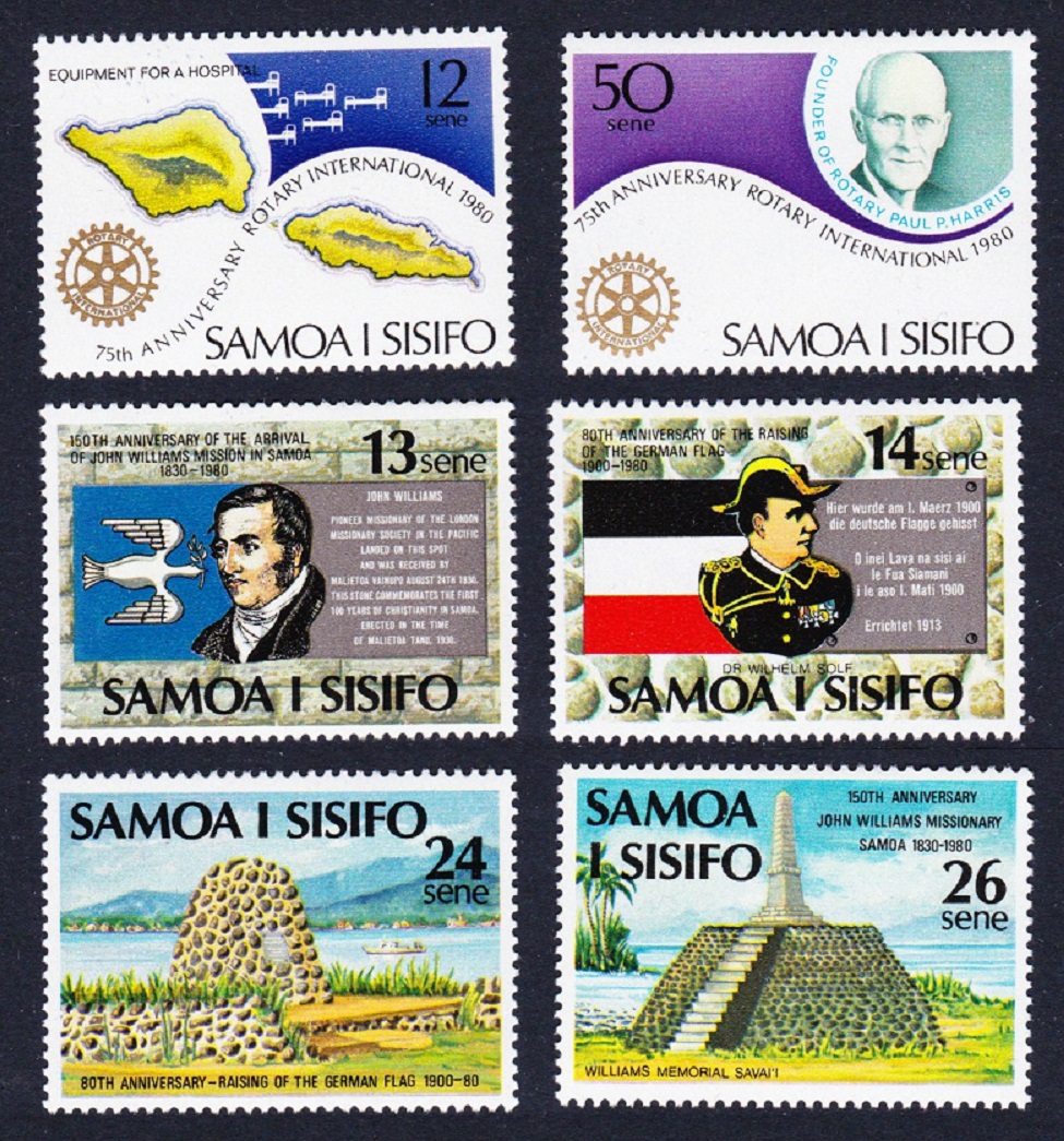 Samoa Hospital Bird Rotary Church Anniversaries 6v 1980 MNH SG#565-570 Sc#525-530