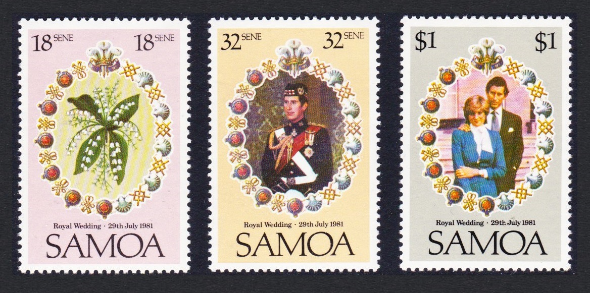 Samoa Charles and Diana Royal Wedding 3v 1981 MNH SG#599-601 Sc#558-560