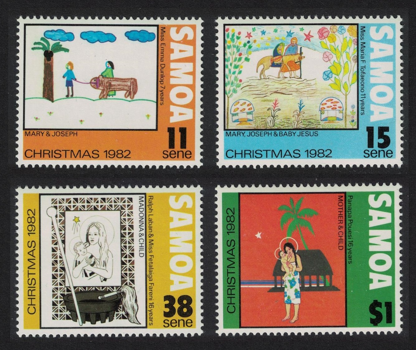 Samoa Christmas Children&#39;s Pictures 4v 1982 MNH SG#629-632