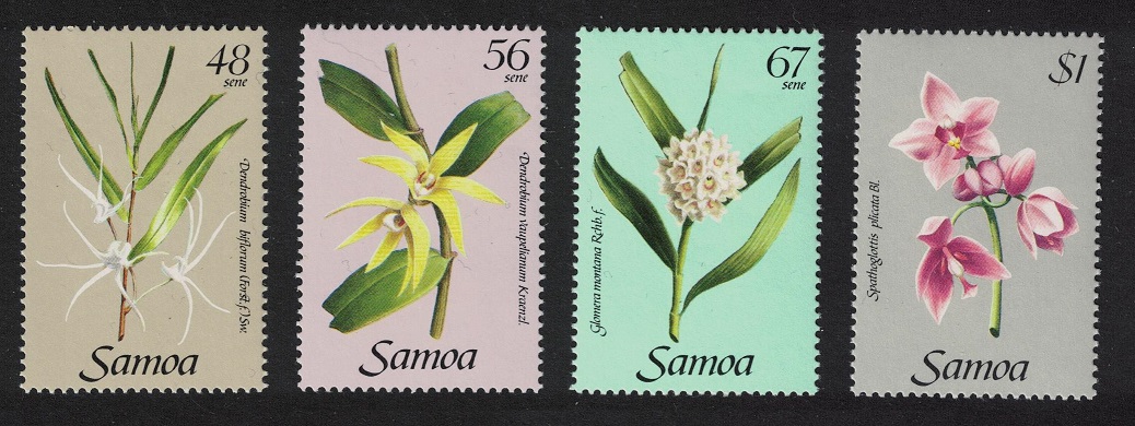 Samoa Orchids 1st series 4v 1985 MNH SG#688-691 MI#553-556