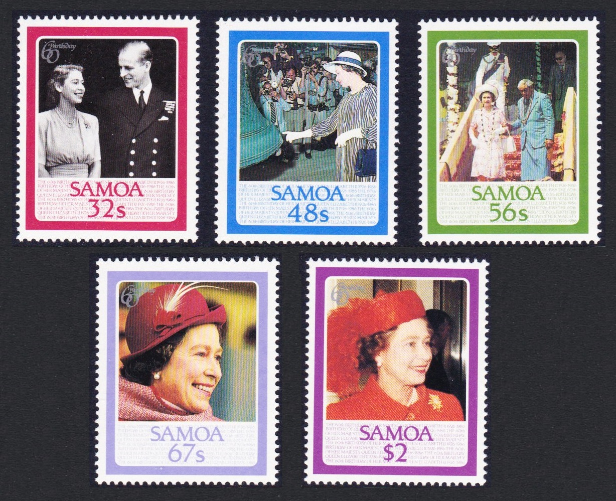 Samoa Queen Elizabeth II Birthday 5v 1986 MNH SG#726-730 Sc#670-674