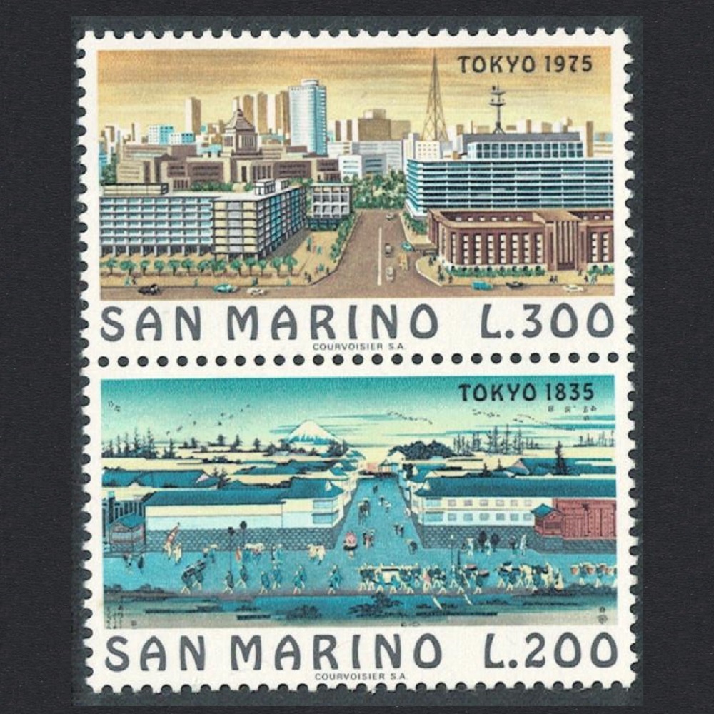 San Marino Tokyo Important Cities of the World Vertical pair 1975 MNH SG#1032-1033