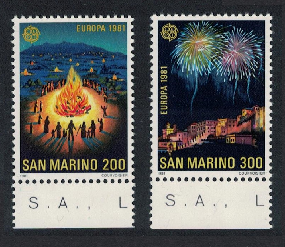 San Marino Europa Folklore 2v Bottom Margins 1981 MNH SG#1157-1158