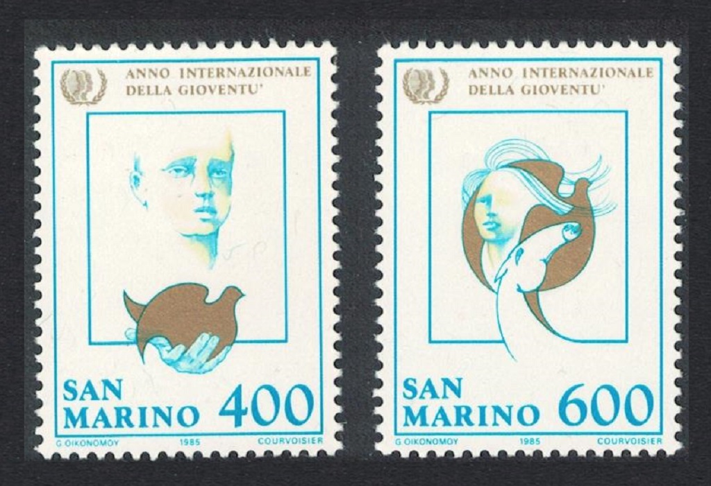 San Marino Bird International Youth Year 2v 1985 MNH SG#1250-1251