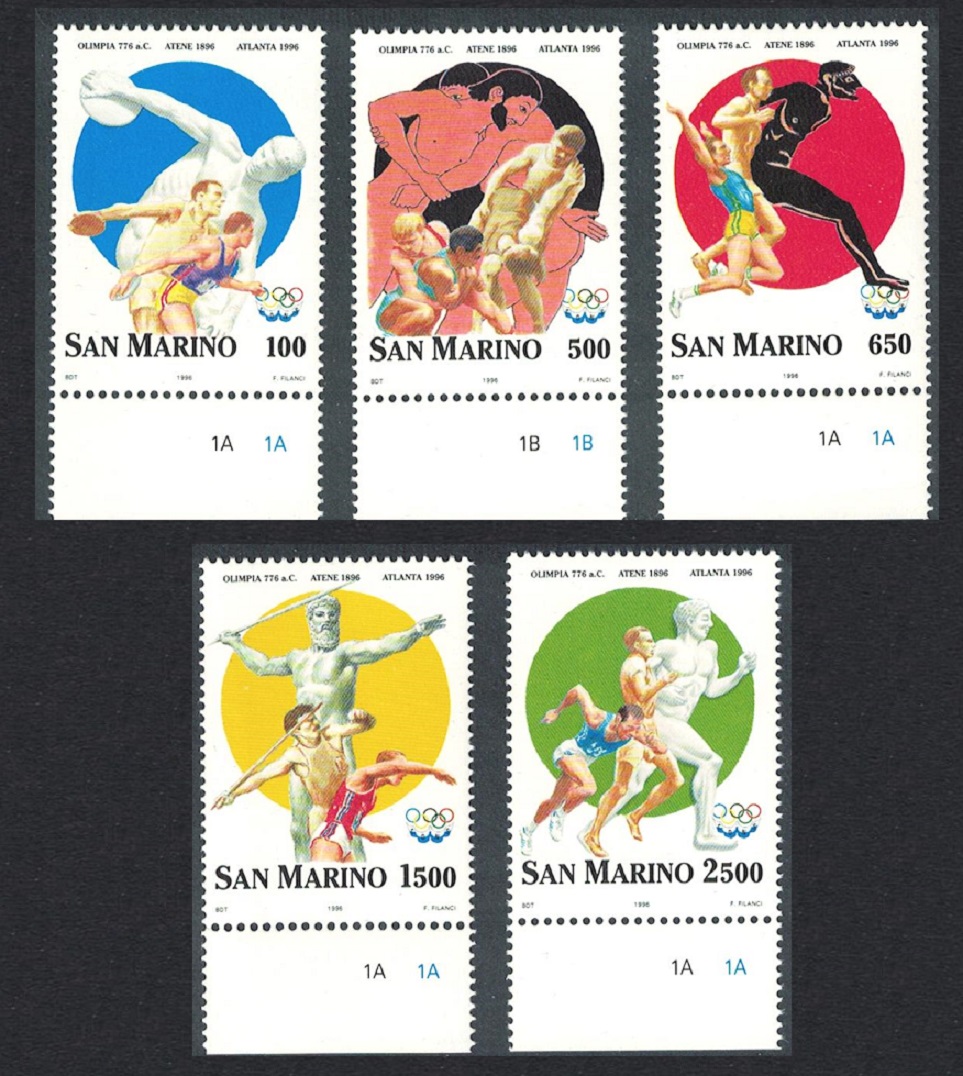 San Marino Modern Olympic Games 5v Bottom Margins 1996 MNH SG#1531-1535