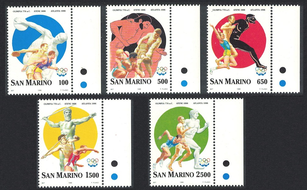 San Marino Modern Olympic Games 5v Right Margins 1996 MNH SG#1531-1535