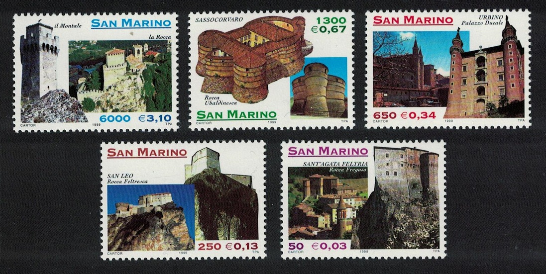 San Marino Architecture of Montefeltro 5v 1999 MNH SG#1736-1740