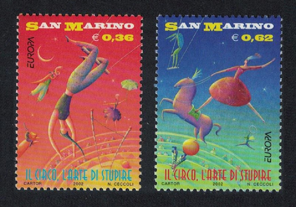 San Marino Europa Circus 2v 2002 MNH SG#1891-1892